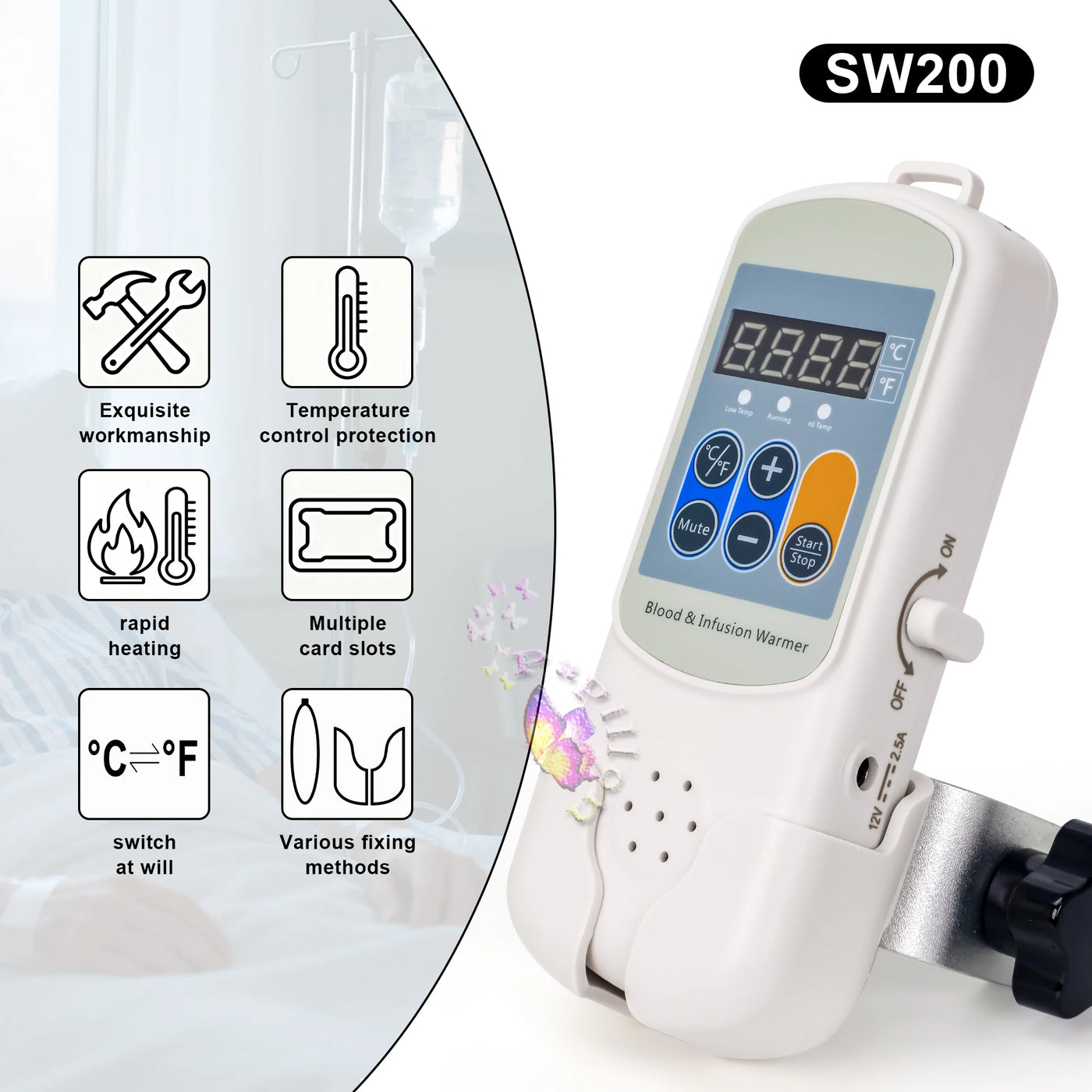 HF-110C Cat and Dog Veterinary Blood Transfusion and Infusion Heater Thermostat for Pets