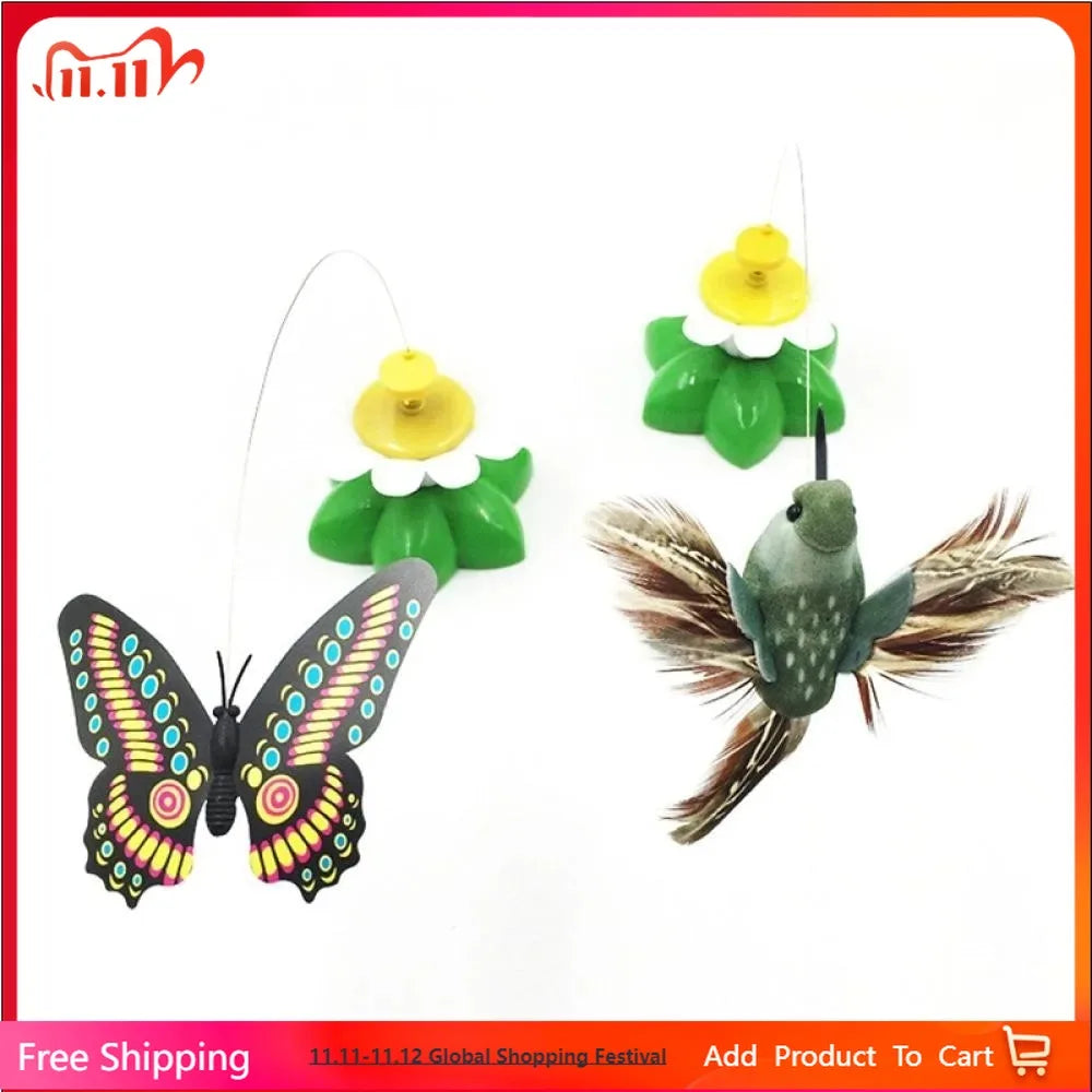 Electric Intelligent Interactive Cat Toy Rolling Ball with Automatic Rotate Mouse Tail Teaser Stick Silicone Kitten Playtime