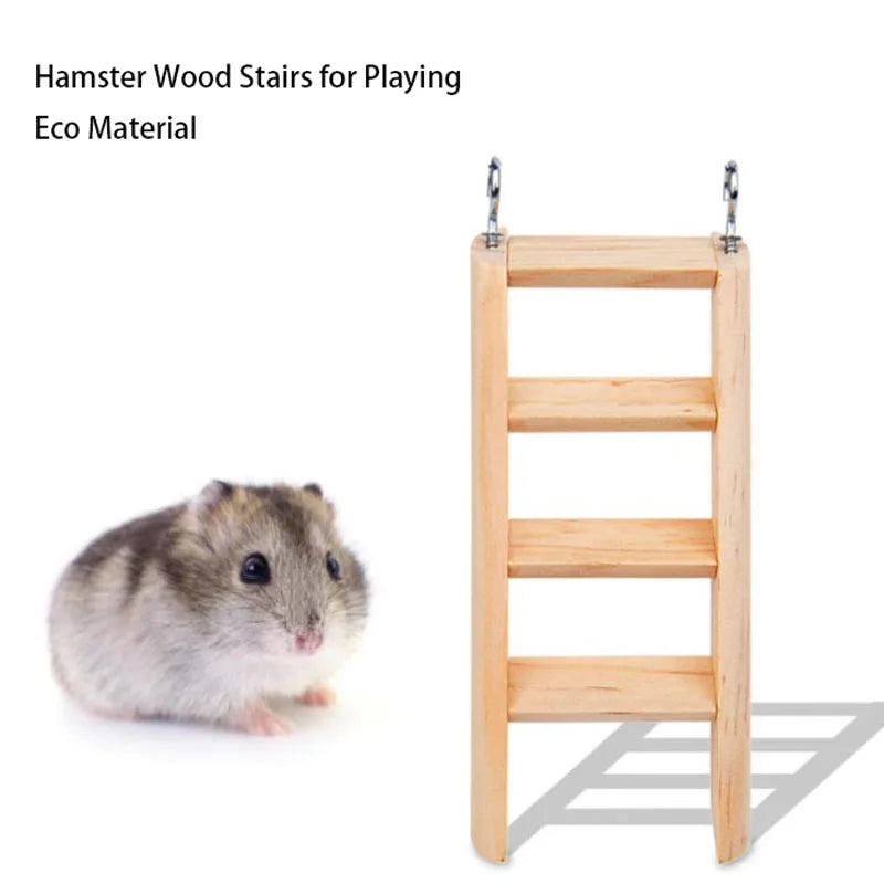 Hamster Ladder Natural Wooden Hamster Climbing Toy Small Pet Toy for Hamster Squirrel Guinea Pig Pet Rat Toys