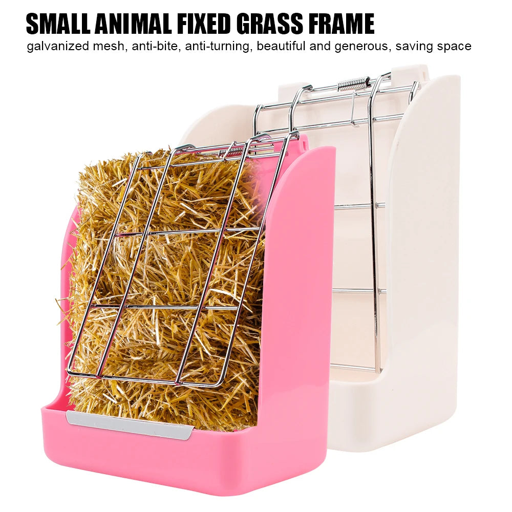 Rabbit Grass Frame Rabbit Food Basket Grass Rack Hay Feeder Rabbit Grass Feeder Grass Hay Bowl Rack Spring Grass Frame