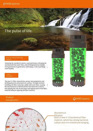 Fish tank fluidized bed filter oxygen supply water fairy rolling filter biochemical filter physical filter aquarium accessories，