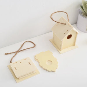 DIY Bird Wood House Outdoor Handmade Accessory Pet Supplies Hanging Birdhouse Hideouts for Outside Balcony jaulas para pájaros