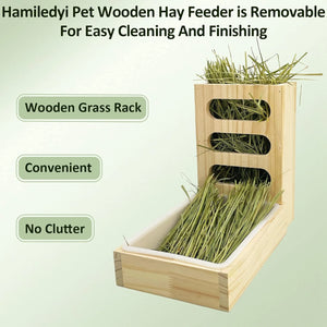 Rabbit Hay Feeder with Litter Box Hay Rack Feeder Small Animal Hay Holder for Hamster Bunny Small Animals Chinchilla Guinea Pig