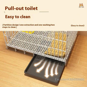 Large Space House For Dogs Pet Supplies Pet Villa Dog Cage With Toilet Tray Puppy House Iron Mesh Dog Cage Indoor Duplex Luxury