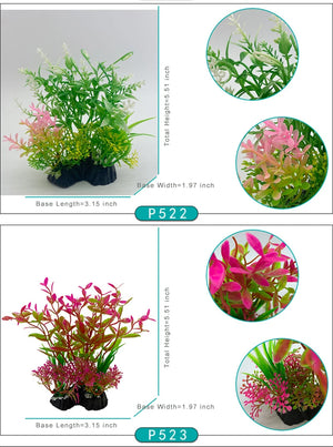 Fish Tank Ornament Plant Aquarium Artificial Decor Plants Simulation Water Grass Fish Bowl Plastic Weeds Decoration 5.5 inch
