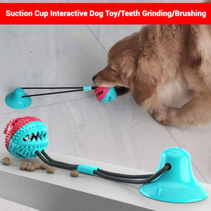 Dog Toys Leaking Food Ball Interactive Rubber Chew Toy for Dogs Tug of War Durable Bite Resistant Braided Rope with Hidden Food