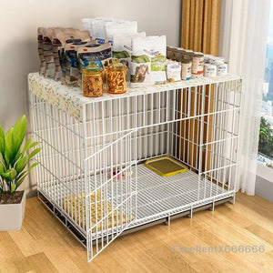 Large Space House For Dogs Pet Supplies Pet Villa Dog Cage With Toilet Tray Puppy House Iron Mesh Dog Cage Indoor Duplex Luxury