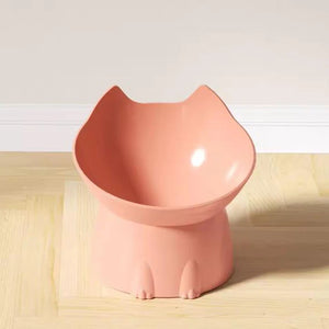 Cat bowl with long ears and high feet bowl with cat and dog neck protection and anti-overturning plastic raised pet bowl