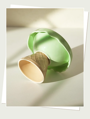 Ceramic cat bowl, pet bowl, ice cream bowl, high-legged, slanted neck protection, anti-knockover cat food bowl, drinking water