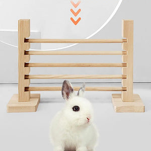 Rabbit Jump Hurdle Bar Adjustable Height Wood Hurdle Bar Obstacle Game for Rabbit Pet Bunny Jump Running Training toys