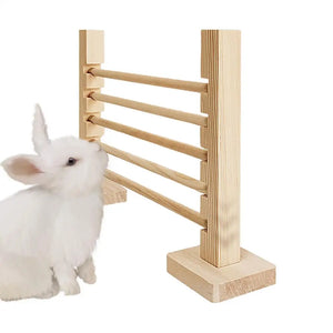 Rabbit Jump Hurdle Bar Adjustable Height Wood Hurdle Bar Obstacle Game for Rabbit Pet Bunny Jump Running Training toys