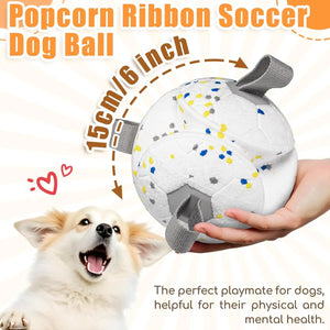 Dog Soccer Chew Toy with Rope - Durable Interactive Fetch Ball for Puppy, Pet Tug-of-War Training Toy, Teeth Cleaning Bite Resis