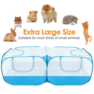 Portable Small Animals Playpen Pet Cage Cat Tent Large Chicken Run Coop Breathable Transparent Mesh Walls Foldable Pet Enclosure