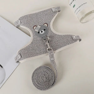 Cartoon Print Cat Rabbit Harness and Leash Set Bunny Rabbits Pet Accessories Bunnies Vest Clothes lapin accessoires pour animaux