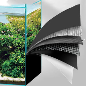 Fish Tank Background Sticker Black Static Cling Film Adhesive-Backed Film Wallpaper Aquarium Background Decoration 30/40/50cm*1M