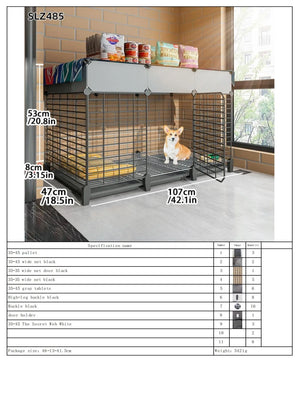 Dog Cage Small Dog Indoor with Separate Toilet Household Corgi Teddy Pomeranian House Kennel Dog Pet Fence