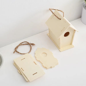 DIY Bird Wood House Outdoor Handmade Accessory Pet Supplies Hanging Birdhouse Hideouts for Outside Balcony jaulas para pájaros
