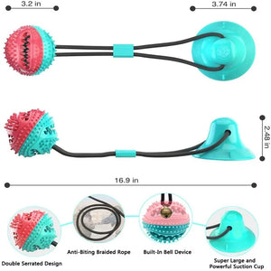 Dog Toys Leaking Food Ball Interactive Rubber Chew Toy for Dogs Tug of War Durable Bite Resistant Braided Rope with Hidden Food