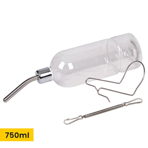 Rabbit Plastic Water Feeder Bottle Hanging Auto Dispenser Drinker Hamster Small Pets Drinking Stainless Steel Head Pipe Fountain