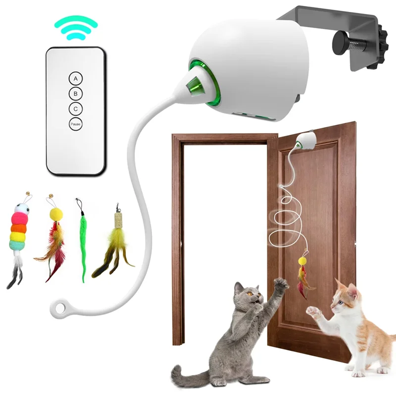 Hanging Electric Cat For Indoor Cats Cat Teaser Automatic Cat White
