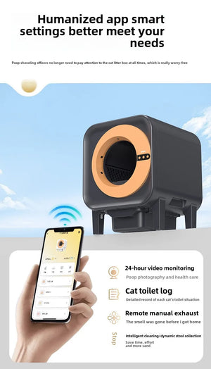 Pet Intelligent Cat Litter Box, Cat Toilet, Electric Cat Litter Box, Large Size, Automatic Feces Shovel, Anti Splash