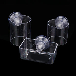 〔W〕Fish Tank Feeding Ring Transparent Acrylic Rectangle Round Shape Aquarium Suspensible Feeder For Tank Floating Food Dispenser