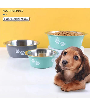 Cute Dog Bowls for Medium Large Dogs Feeding Bowls Water Bowls Stainless Steel Small Dog Food Bowl Elevated Raised Pet Feeders