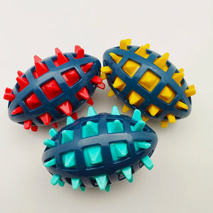 Dog rubber rugby, soft spines, teeth grinding, bite resistance, squeezing, vocalization accompanying large and medium-sized dogs
