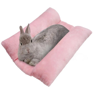 Rabbit Bed Mat Thickened Soft Bunny Bed Washable Cuddle Cushion Mat Double-Sided Plush Small Pet Flop Cotton Pillow for Rabbit