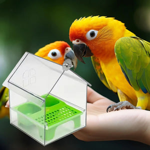 ABS Bird Feeder Prevent Scattering Bird Feeding Bowl Hanging Multifunction Bird Bath Parakeets Bathtub Bird Cage Accessories