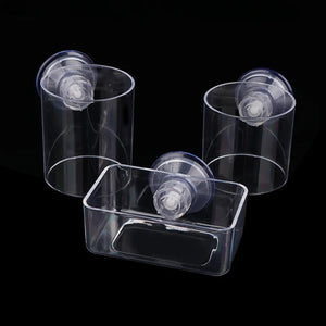 〔W〕Fish Tank Feeding Ring Transparent Acrylic Rectangle Round Shape Aquarium Suspensible Feeder For Tank Floating Food Dispenser