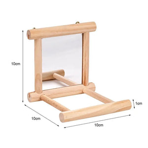 Bird Mirror Toy with Perch Stand for Parrots Budgies Parakeets Cockatiels Conures Finches Lovebirds Canaries Macaws Cockatoos