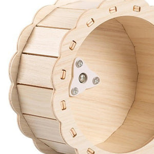 Hamster Wooden Running Wheel Quiet Hamster Toys Exercise Wheel Treadmill for Small Animals Rat Gerbils Chinchilla Syrian Hamster