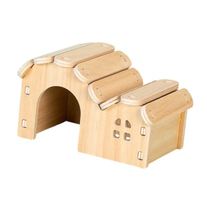 Hamster Wood House Animals Cage Accessories Hamster Hideout Hut for Small Rodents Chinchilla Mice Sugar Gliders Gerbils Mouse
