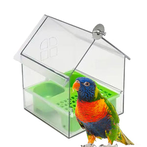 ABS Bird Feeder Prevent Scattering Bird Feeding Bowl Hanging Multifunction Bird Bath Parakeets Bathtub Bird Cage Accessories