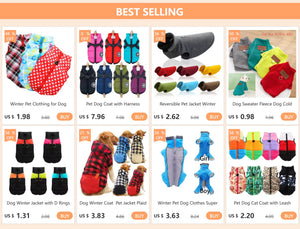 Dog Winter Coat  Pet Jacket Plaid Reversible  Vest Cold Weather Dog Clothes Pet Apparel for Small Medium Large Dogs