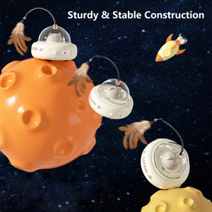 Electric Cat Interactive Toy Pet Toys With Feather Cat Teaser Wand Rechargeable Electric Sensing Pet Toys For Chasing Training