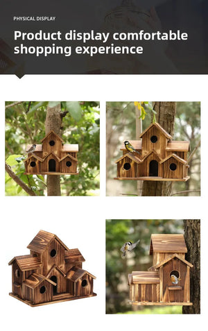 Bird Houses Bird Room Large Bird House for Garden Courtyard Backyard Decor Finch Bluebird Cardinals Handmade Humming