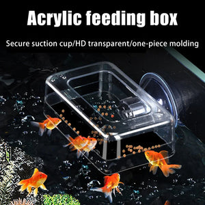 〔W〕Fish Tank Feeding Ring Transparent Acrylic Rectangle Round Shape Aquarium Suspensible Feeder For Tank Floating Food Dispenser