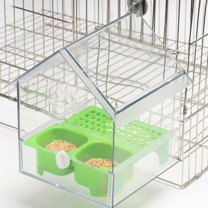 ABS Bird Feeder Prevent Scattering Bird Feeding Bowl Hanging Multifunction Bird Bath Parakeets Bathtub Bird Cage Accessories