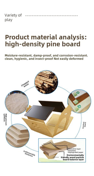 New wooden dog house and cat house, pet windowed dog house, detachable pet cabin, high-density Osson board, with iron doors