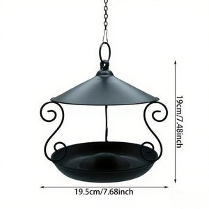 Iron Bird Feeder Windproof Rainproof Bird Food Dispenser Hanging Multi-purpose Bird Feeding Tray Hummingbird