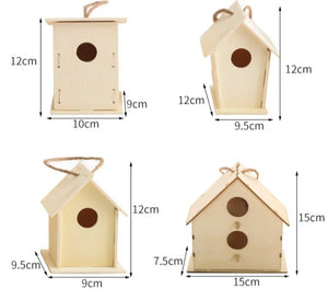 DIY Bird Wood House Outdoor Handmade Accessory Pet Supplies Hanging Birdhouse Hideouts for Outside Balcony jaulas para pájaros