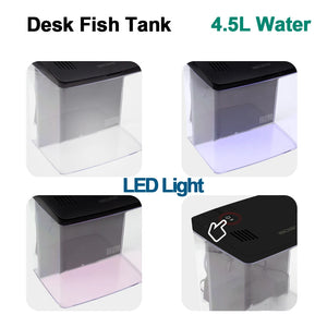 Fish Tank Mini Fish Tank Desktop Fish Tank Home With Led Light and Water Pump USB Connect Plastic Material Fish Tank