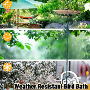 1 Antique Cast Iron Bird Bath with Detachable Feeder - Easy-To-Clean Metal Design, Highly Stable 5-Prong Base, Ideal for Gardens, Lawns, and Holiday Decorations, Perfect for Wild Bird Lovers, Suitable for Halloween, Christmas