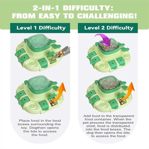 Dog educational toys, suitable for small/large dogs, slow feeder with button, 2 in 1, eliminates boredom, hidden food dog bowl