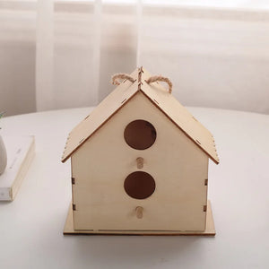 DIY Bird Wood House Outdoor Handmade Accessory Pet Supplies Hanging Birdhouse Hideouts for Outside Balcony jaulas para pájaros