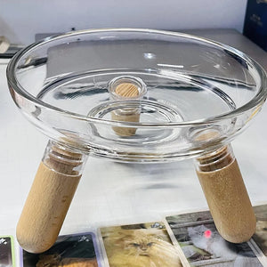 【E】Cat Bowl With Transparent Design, Elevated Cat Food Bowl Water Plate Snack Dish With Stand For Neck Protection