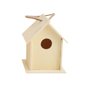DIY Bird Wood House Outdoor Handmade Accessory Pet Supplies Hanging Birdhouse Hideouts for Outside Balcony jaulas para pájaros