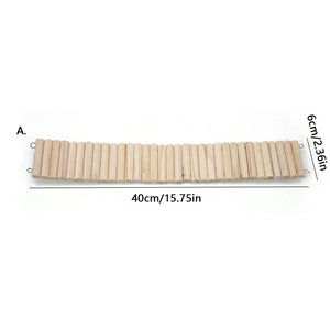 Hamster Habitat Accessories Multiple Size Wooden Bridge Cage Hamster Bendable Fence for Small Animals Climbing